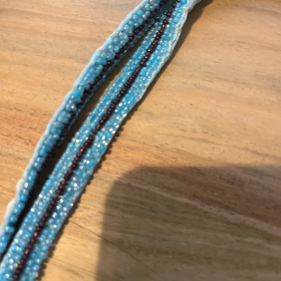 Chan Luu beaded and silk vintage handbag,  blue bronze with pink flowers, yellow - Picture 8 of 13